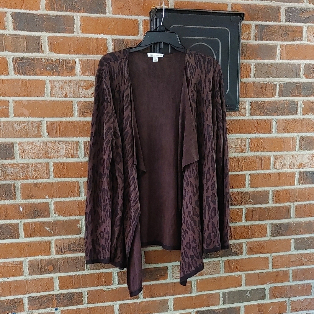 Cato Leopard Print Waterfall Cardigan Size XL